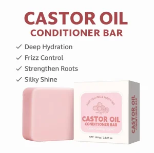 Barra de Condicionador de Óleo de Rícino para Atacado e Varejo Online, Regeneração Capilar, Cuidado do Couro Cabeludo, Hidratante Natural para Crescimento Capilar, Barra de Shampoo para Crescimento Capilar, Sabão Condicionador