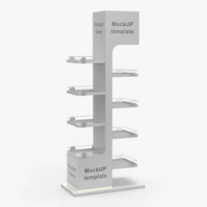 Sleek White Multi - Layer Display Stand for Visual Merchandising