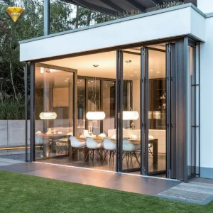 New Style AS2047 Outdoor Aluminium Double Layered Glass Bi Fold Patio Doors