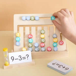 Double-Sided Math Letter Learning Box Interactive Montessori Toy with Arithmetic Games Letter Recognition Educational Gift