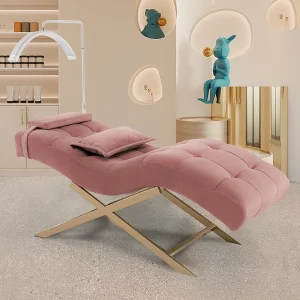 Modern Portable Foldable Adjustable Beauty Eyelash Massage Table Spa Salon Facial Chair Pink Curve Lash Bed
