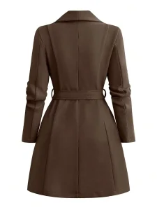 Tall Women Long Trench Coat Winter Warm Slim Fit Overcoat