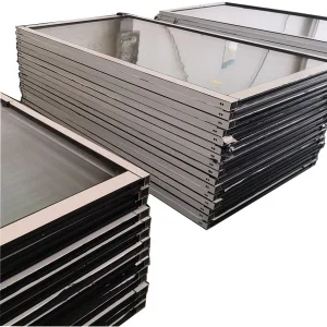 Commercial Pella Black Large Fixed Double Pane Picture Window