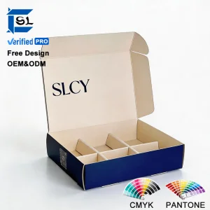 Free Design Recyclable Printed Foldable E-commerce Packaging Custom Box with Logo Corrugated Shipping Paper Box with Dividers