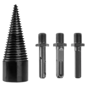 3pcs Removable Firewood Log Splitter Drill Bit Wood Splitter Drill Bits for Woodworking