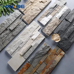 External Wall Cladding Random Stack Limestone Natural Cheap Rusty Split Face Slate Stone