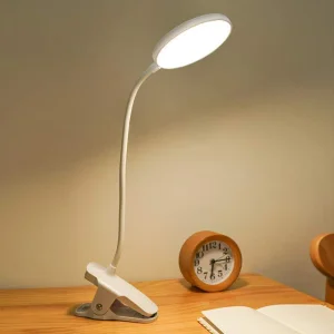 Flexible Gooseneck Table Lamp Clamp Desk Clip Lamp with Usb Charging Port