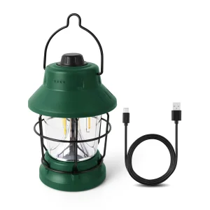 China Best Hangable stepless dimming Type-C USB Rechargeable Output Retro Camping Lantern