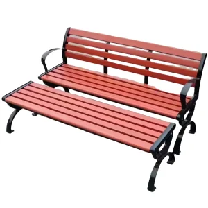 Modern Solid Wood Bench with Cast Iron Seats for Home Bar Supermarket Hospital School Entrance Outdoor Dining &amp; Patio Use