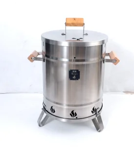 Modern BBQ Fire Pit Stove - Elegant Stainless Steel Grill and Ambient Heater for Garden Parties, Decks and Outdoor Living Spaces