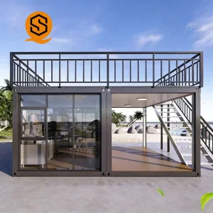 Casa Contemporánea 2-Story con Terraza en la Azotea - Grandes Ventanas de Cristal, Diseño Abierto, Perfecta para Uso Frente a la Playa o en un Resort