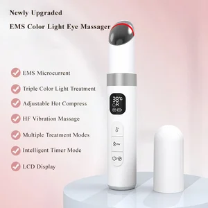 Professional 4-in-1 EMS Heated Eye Massager Wand Rechargeable Vibration Face Lips Massage Pen for Lifting &amp; Dark Circle Removal