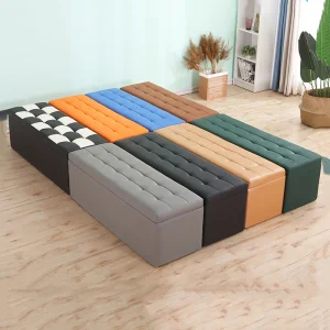 Modern Tufted PU Leather Storage Ottoman Bench Lift Top Cube Bench for Entryway Living Room Bedroom Hallway School &amp; Apartment