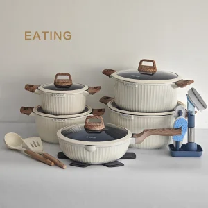 Original Design AR-21pcs Die Cast Aluminum Dishwasher Safe Nonstick Induction Bottom Professional Cookware Set Kitchen