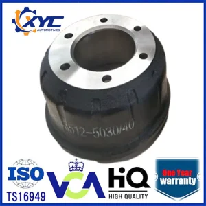 Heavy Duty Bus Semi Trailer Truck Brake Drum for Hino 43512-5030 435125030 43512-5040 435125040