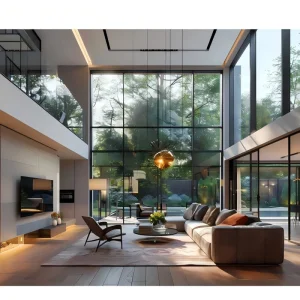 Sunnysky Aluminum Doors Windows Big View Floor To Ceiling Window Picture Window Aluminium Frame Fixed Insulated Glass Window