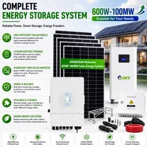 5kw 8kw 10kw 15kw 20kw 30kw Home Use Monocrystalline Off-Grid Solar Storage Powered Energy PV Panel System