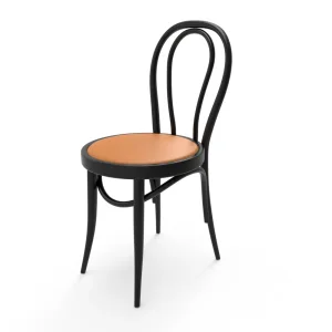 Vibrant Orange Cushioned Restaurant Dining Chair with Metal Frame