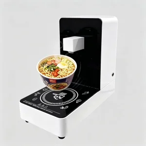 Commercial Noodle Cooker with Hot Water Outlet &amp; Induction Cooker, 3 Preset Menus, Auto Standby Safety for Convenience Stores