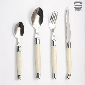 High Quality 4PCS Cutlery Set Tableware Set Steak Knife Fork Spoon Cutlery Set with Stainless Steel and ABS Handle