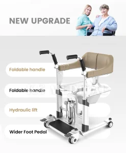 Ksm-208 Waterproof Wheelchair Hydraulic Lift Aluminum Patient Transfer Hoist Lift Chair for Elderly Patients