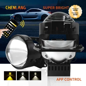Chenlang High Quality 3 Inch Bi LED Projector Retrofit Kits Lens Car Three Color LED Lens Headlight Hi/Lo Beam Smart APP Control