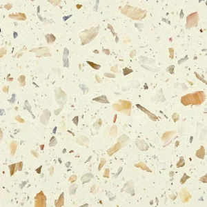 Orange Fragments Beige Artificial Terrazzo