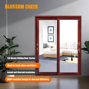 Design de Porta de PVC Deslizante Pesada para Quarto, Portas de Plástico UPVC em Madeira