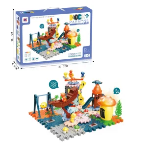 Juguetes de engranajes giratorios motorizados para el aprendizaje de los niños 121 PCS juguetes de dinosaurios eléctricos de construcción con bloques