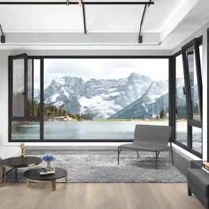 Durable Aluminum Alloy Tilt and Turn Window Double Layer Glass Energy Efficient Frame and Modern Minimalist Design Window