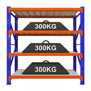 Industrial 4 Layer Cold Rolled Steel Warehouse Storage Rack with Powder Coating for Supermarket and Workshop Use