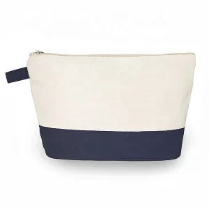 Eco Friendly Brush Holder Cotton Make up Bag Private Label Small Recycled Travel Canvas Cosmetic Bag Pouch with logo