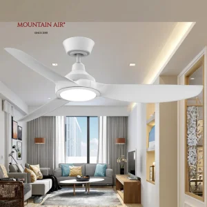 Modern 52-Inch White LED ABS Leaf Ceiling Fan