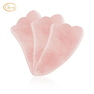 Portable Rose Quartz Facial and Body Crystal Stone Massager Portable Jade Roller for Skin Rejuvenation and Wrinkle Removal