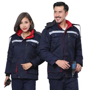 High Visibility Reflective Stripes Mining Coat Industrial Engineers Workers Winter Warm Removable Lining Anti-Static CE Unisex