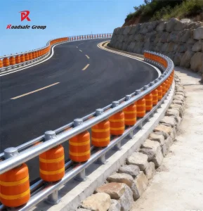 Highway Anti-Collision Sefety Rolling Rotating Energy-Absorbing Roller Guardrail