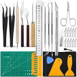 Manual Plastic Vinyl Weeding Tool Kit for Silhouettes DIY Art Cutting Engraving Scrapbooking-Black HCHWENH JZ-27 Custom Logo