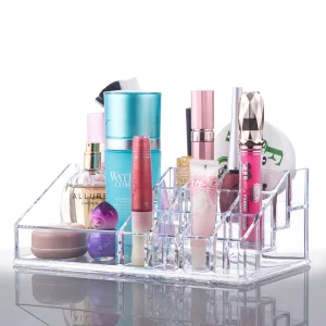 Caixa de Armazenamento de Cosméticos Acrílico Transparente, Moldagem por Injeção de Plástico, Estojo de Exibição de Maquiagem
