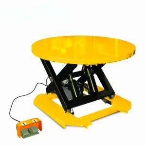Electric Table Lift Round Shape Single Scissor Hydraulic Rotary Pallet Lift Table