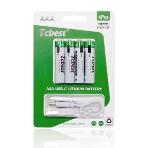 2025 New AAA Rechargeable Battery Use Best Hot Sale Li-ion Battery Going Long Cycle Life Lithium USB Cable Type-C