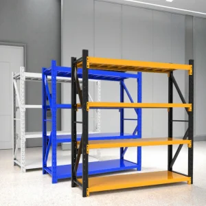 Adjustable 4-Layer 200 500KG Medium Duty Metal Powder Coated Freestanding Warehouse Storage Racks with Corrosion Protection