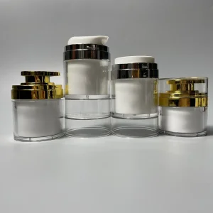 15g 30g 50g Golden Silver Shoulder Cosmetic Cream Acrylic Airless Pump Jar