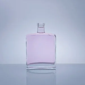 Latest Design 375ml 500ml 750ml 700ml Flask Glass Liquor Bottle Transparent Short Neck Wide Finished Gin Glass Mezcal Bottle with Cork