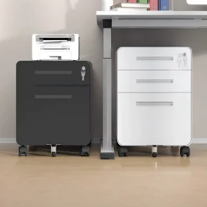 Metal Storage Mobile Pedestal Key Lock Mobile Utility Cabinet Steel Mobile Pedestal Under Desk Metal Cabinet with 3 Drawer