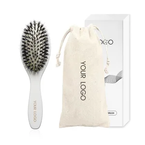 2026 New Logo Boar Bristle Nylon Wooden Handle Paddle Bamboo Wood Hair Brush White Hair Brush For Extension Wig Brush Custom