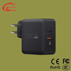 100W EU Plug 2 Ports 1c1a Type C USB a Quick Charging 100W Dual Output Power Supply Pd Wall Charger