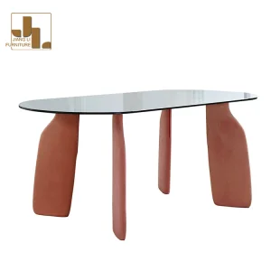 Luxury Pink Oval Dining Table