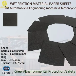 High Effective Wet Paper-Based Friction Material Sheets for Skid Steer Loader Brake