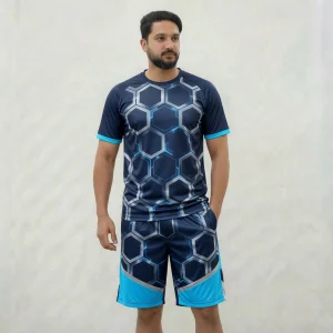 Men's Geometric Print Sporty Shirt Set
