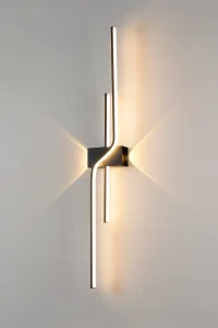 Modern LED Bathroom Vanity Light Black Linear Energy Storage Wall Light